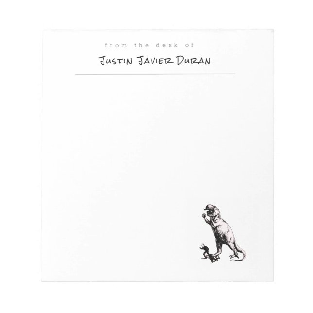 Bloc De Notas Notepad de dinosaurio personalizado (Frente)