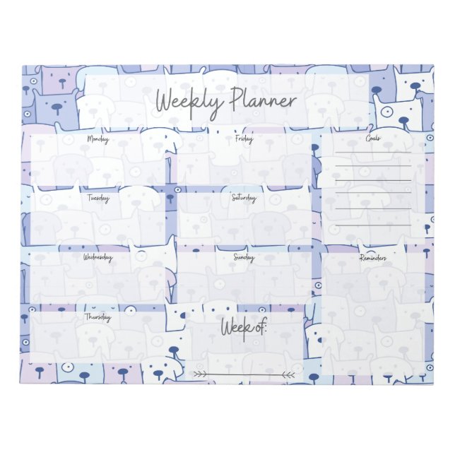 Bloc De Notas Notepad de Dog Weekly Planner (Frente)