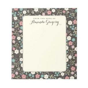 Bloc De Notas Notepad de escritorio personalizado Floral Whimsy