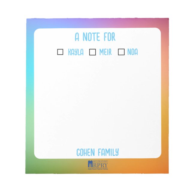 Bloc De Notas Notepad de familia (Frente)