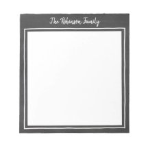 Notepad de familia personalizada Chalkboard