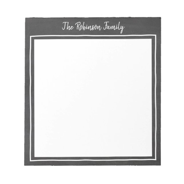 Bloc De Notas Notepad de familia personalizada Chalkboard (Frente)