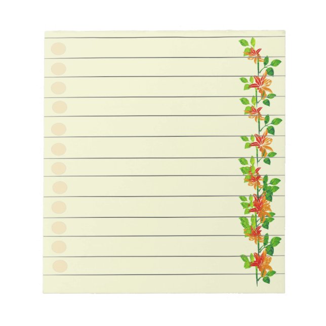 Bloc De Notas Notepad de flor naranja (Frente)