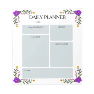 Bloc De Notas Notepad de Floral Daily Planner