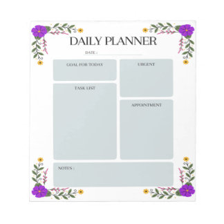 Bloc De Notas Notepad de Floral Daily Planner