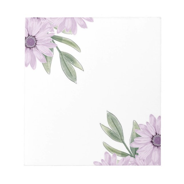 Bloc De Notas Notepad de flores moradas (Frente)