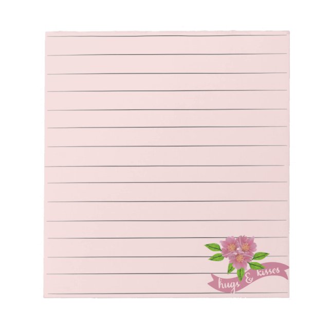 Bloc De Notas Notepad de flores rosas (Frente)