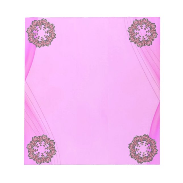 Bloc De Notas Notepad de flores rosas (Frente)