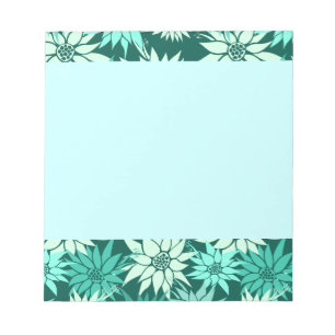 Bloc De Notas Notepad de flores turquesas