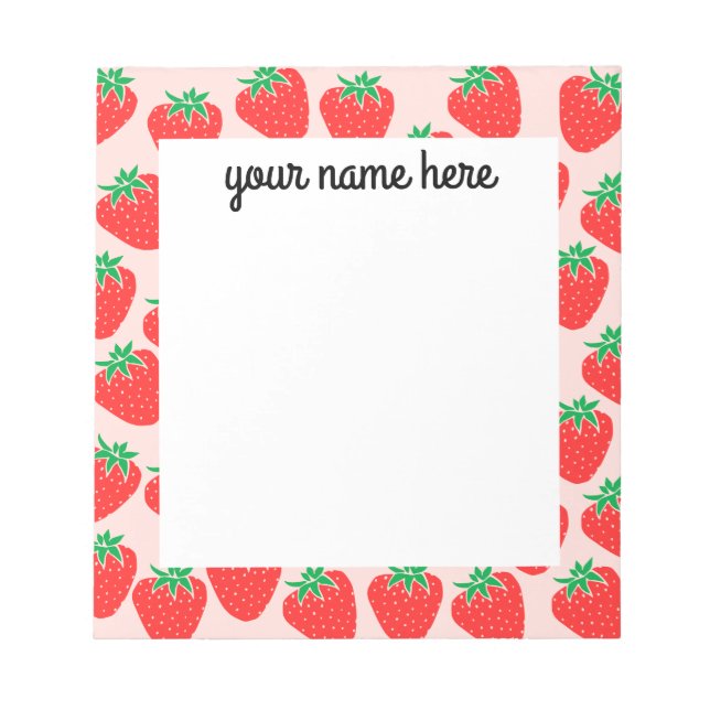 Bloc De Notas Notepad de fresas personalizadas (Frente)