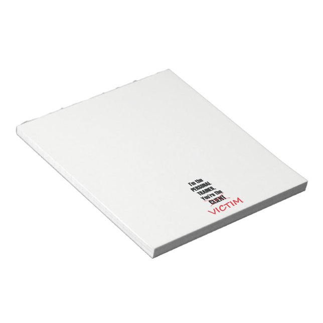 Bloc De Notas Notepad de Funny Personal Trainer (Lado Derecho)