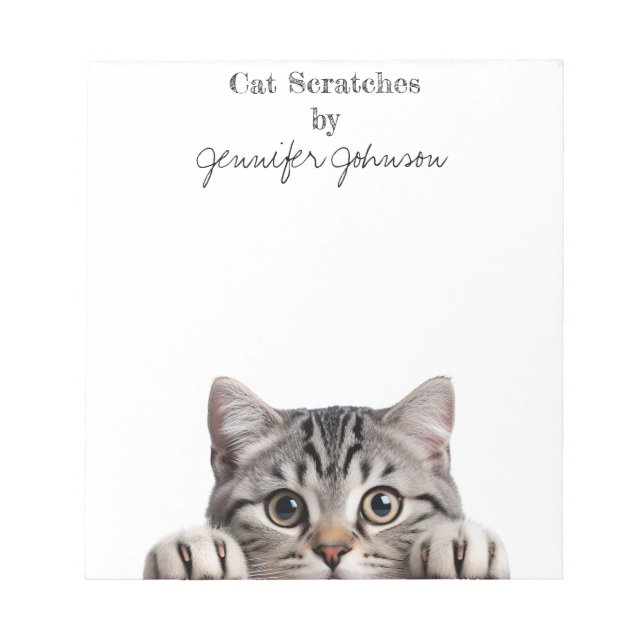 Bloc De Notas Notepad de gato de Tabby divertido (Frente)