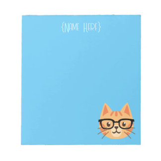 Bloc De Notas Notepad de gato Naranja Nerdy - Nombre personaliza