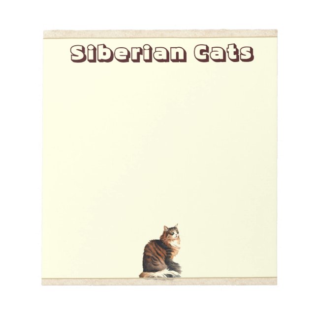 Bloc De Notas Notepad de gato siberiano (Frente)