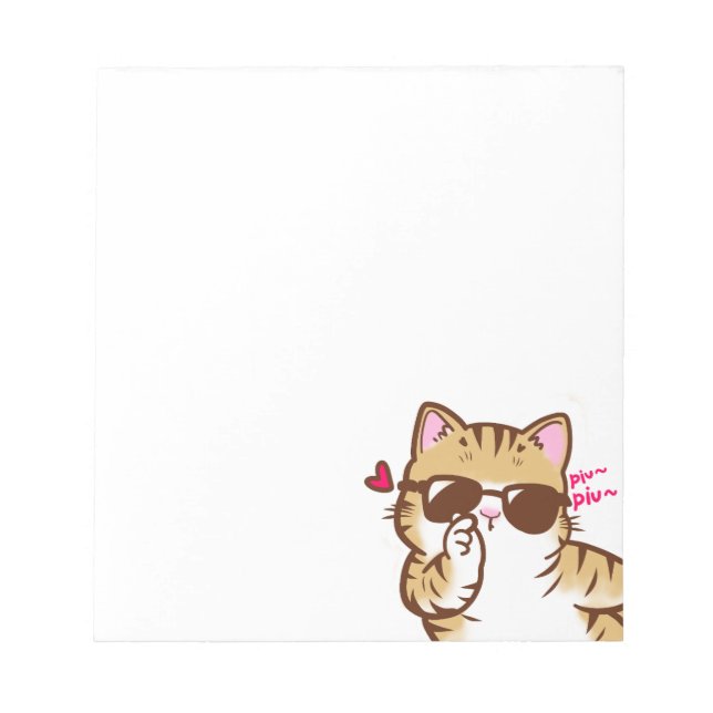 Bloc De Notas Notepad de gatos de corazón (Frente)