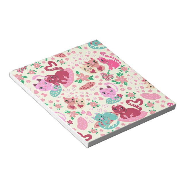 Bloc De Notas Notepad de gatos enamorados (Lado Derecho)