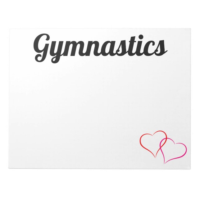 Bloc De Notas Notepad de gimnasia con corazón (Frente)