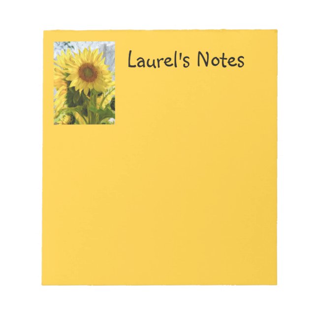 Bloc De Notas Notepad de girasoles amarillos (Frente)