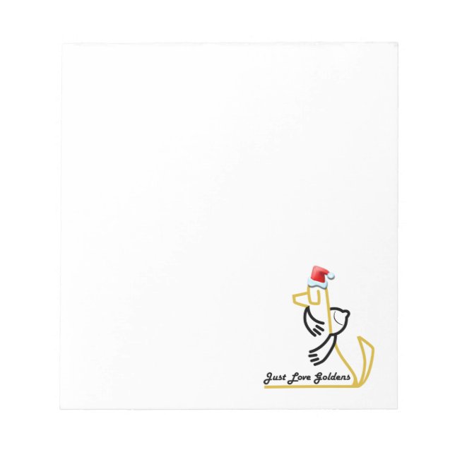 Bloc De Notas Notepad de Golden Retriever, Just Love Goldens (Frente)