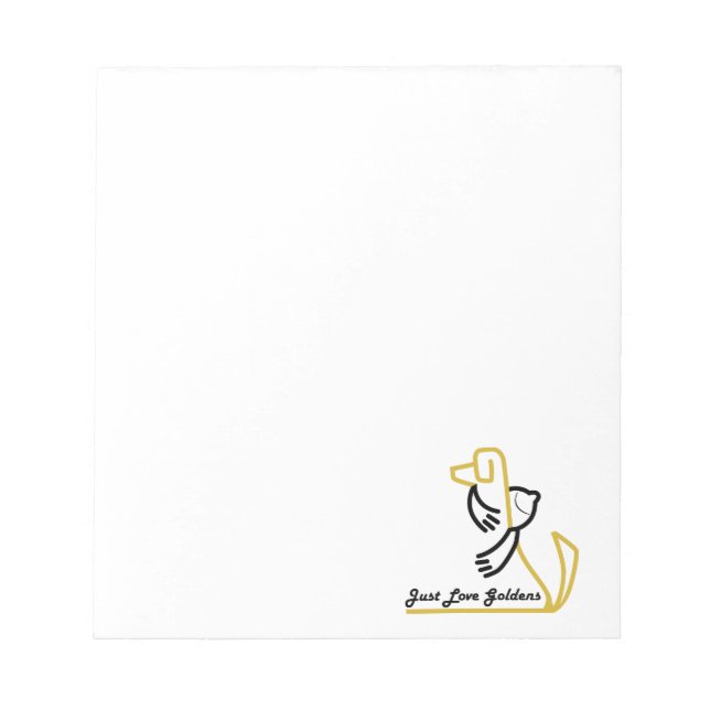 Bloc De Notas Notepad de Golden Retriever, Just Love Goldens (Frente)