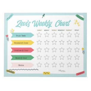 Bloc De Notas Notepad de gráfico semanal para niños