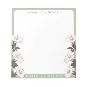 Bloc De Notas Notepad de herbología de flores de luna