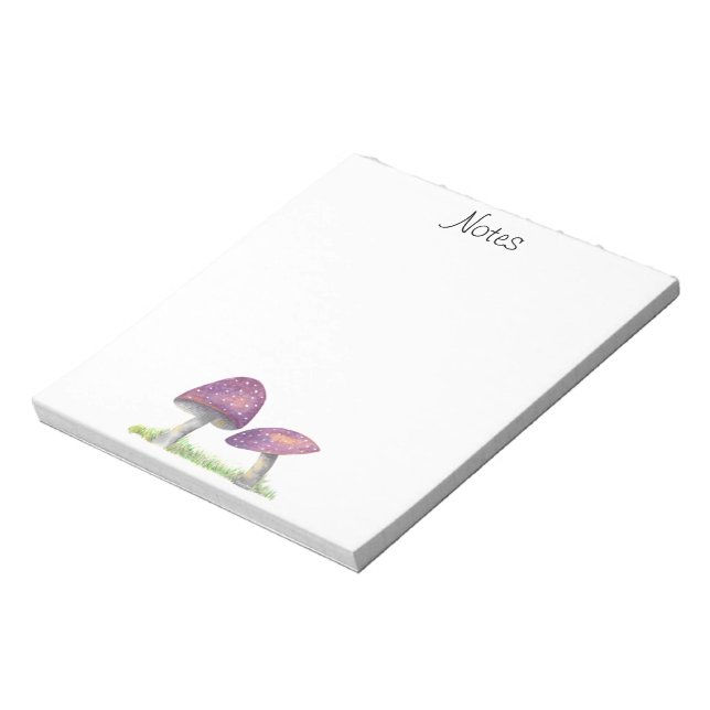 Bloc De Notas Notepad de hongos de acuarela sinusal (Lado Izquierdo)
