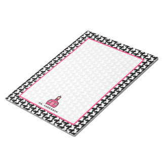 Bloc De Notas Notepad de Houndstoth y Pink Teacher