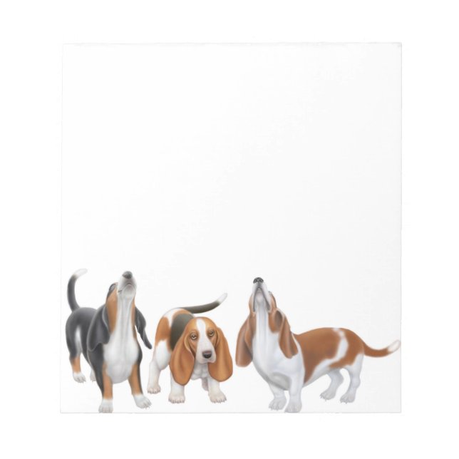 Bloc De Notas Notepad de Howling Basset Hound (Frente)