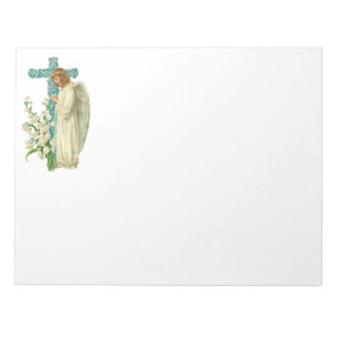 Bloc De Notas Notepad de la Cruz Cristiana Florida Azul