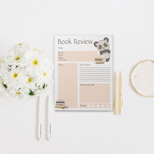 Bloc De Notas Notepad de la Escuela de Clubes de Lecturas (Reading Collection Notepad Book Review Panda)