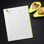 Bloc De Notas Notepad de la receta culinaria de aguacate<br><div class="desc">Un simple cuaderno con aguacate para la organización de recetas.</div>
