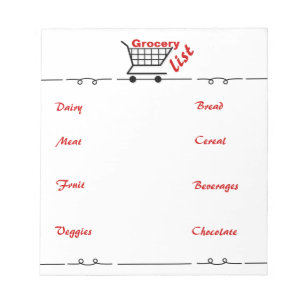 Bloc De Notas Notepad de lista de compras divertidas para amante