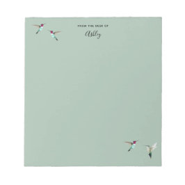 Bloc De Notas Notepad de los colibríes de la personalizado Green