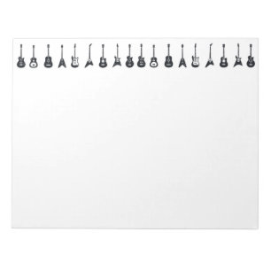 Bloc De Notas Notepad de los Guitres Negros y Blancos