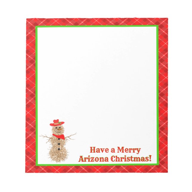 Bloc De Notas Notepad de los Navidades de Snowman de Arizona Tum (Frente)