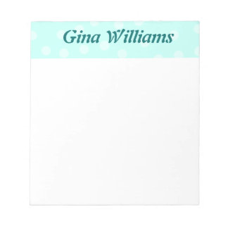 Bloc De Notas Notepad de los puntos de la polka Aquamarine