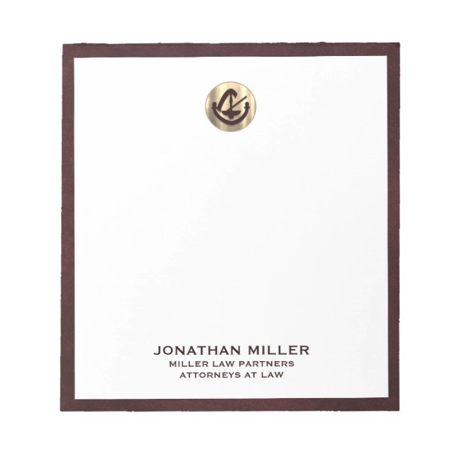 Bloc De Notas Notepad de lujo moderno para abogados (Frente)