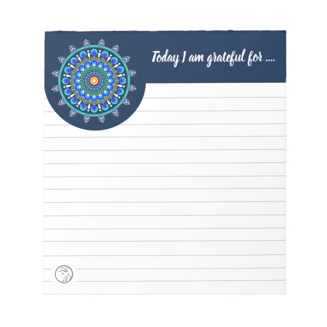 Bloc De Notas Notepad de mandala punteada | Notepad de gratitud  (Frente)