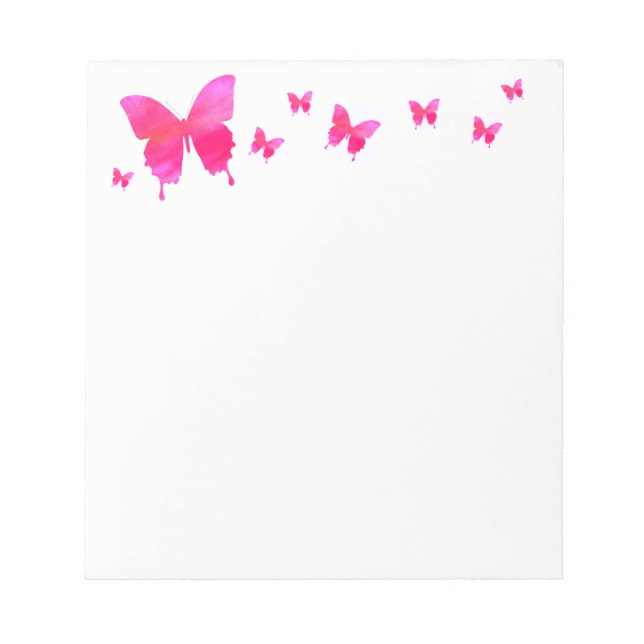 Bloc De Notas Notepad de mariposa rosa (Frente)