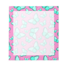 Notepad de mariposas rosadas