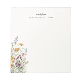 Bloc De Notas Notepad de Moda floral elegante personalizada