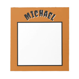 Bloc De Notas Notepad de nombre espeluznante (Naranja oscuro y n