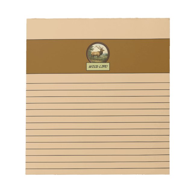 Bloc De Notas Notepad de North American Elk Burlywood (Frente)