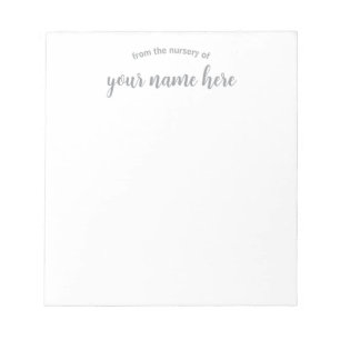 Bloc De Notas Notepad de Nursery para Niños Personalizados