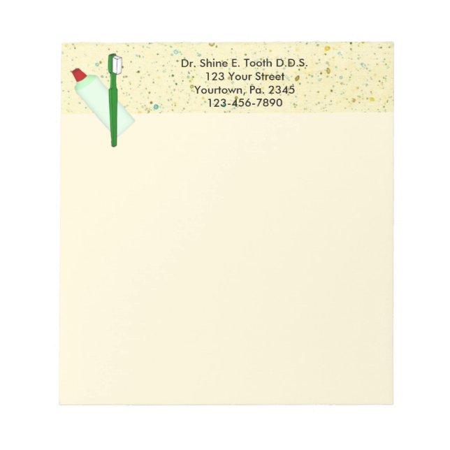Bloc De Notas Notepad de oficina de dentista (Frente)