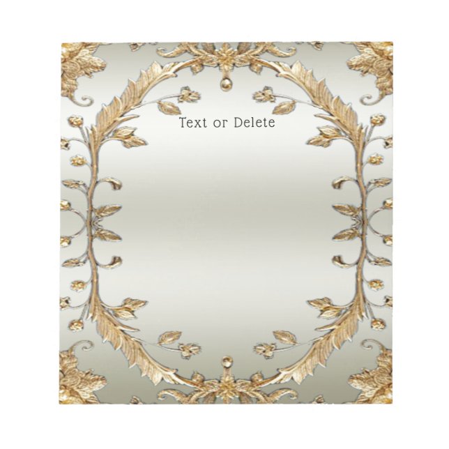 Bloc De Notas Notepad de Ornate Dorado (Frente)