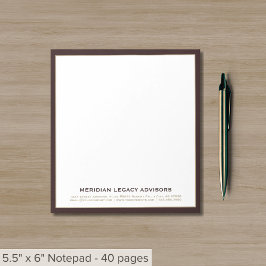 Bloc De Notas Notepad de oro de Borgoña Profesional