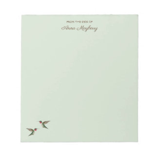 Bloc De Notas Notepad de pájaro verde pálido Personalizado