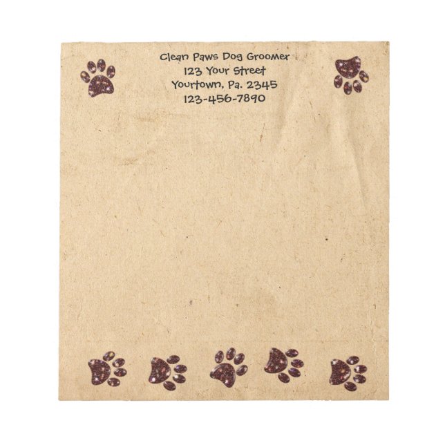 Bloc De Notas Notepad de pastas de perro personalizado (Frente)